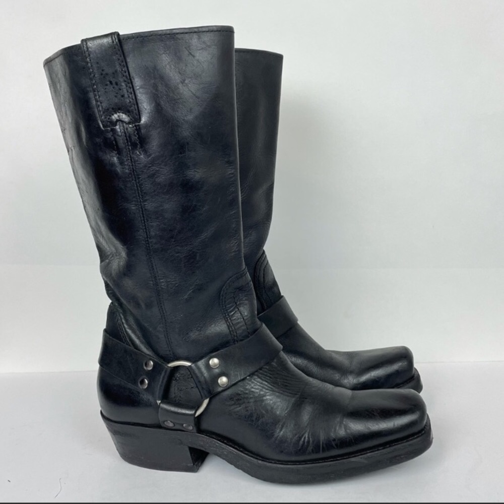 Penny Loves Kenny Black Leather Motor Cross Harness boots Motorcycle size 9 M